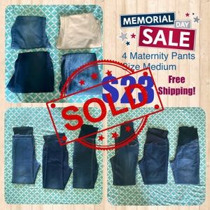 4 pairs of Maternity Pants (3 Jeans/1 Casual)